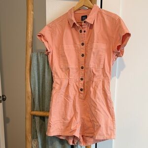BDG Peach Button-Up Romper